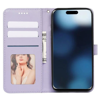 For iPhone 16 Plus Case Cubic Grid Leather Phone Cover with Viewing Stand