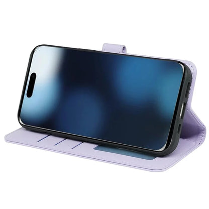For iPhone 16 Plus Case Cubic Grid Leather Phone Cover with Viewing Stand