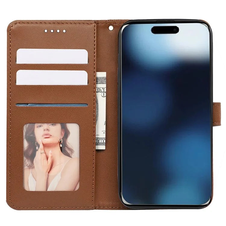 For iPhone 16 Plus Case Cubic Grid Leather Phone Cover with Viewing Stand