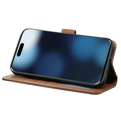 For iPhone 16 Plus Case Cubic Grid Leather Phone Cover with Viewing Stand