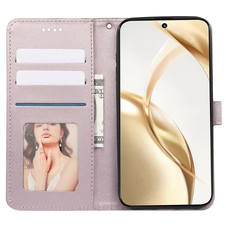 For Honor 200 Pro 5G Stand Case Cubic Grid Imprinted PU Leather Wallet Phone Cover