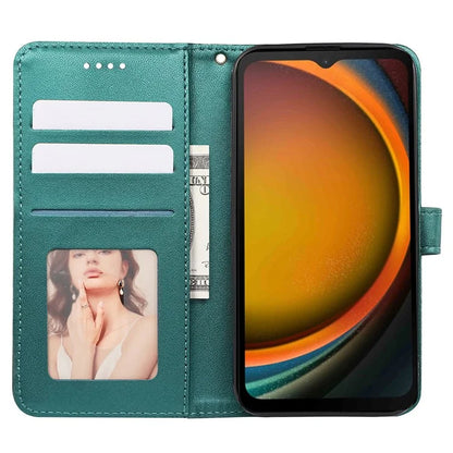 For Samsung Galaxy Xcover7 Case Wallet Leather Flip Phone Cover Cubic Grid Imprinted