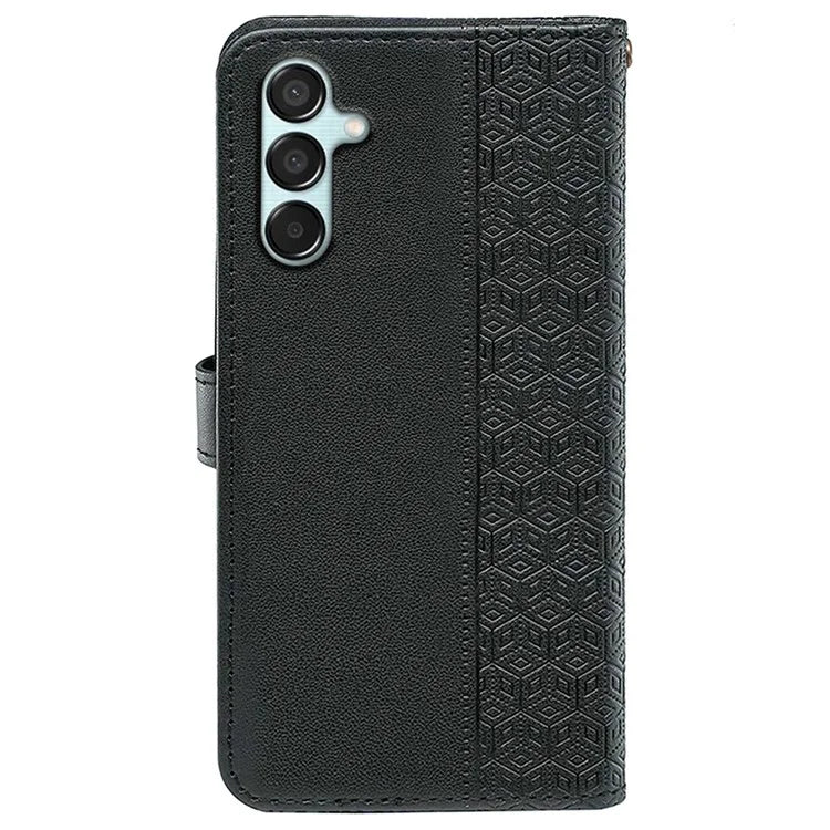 For Samsung Galaxy M15 5G / F15 5G Phone Case Cubic Grid Imprint PU Leather Wallet Cover