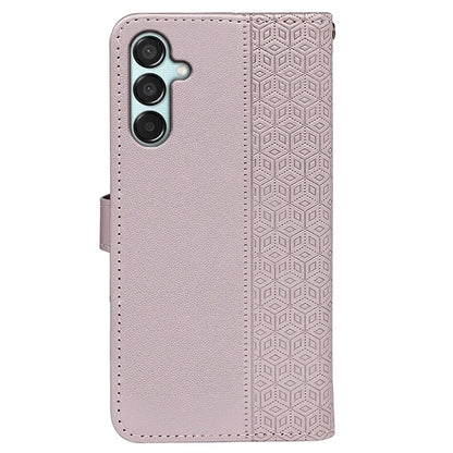 For Samsung Galaxy M15 5G / F15 5G Phone Case Cubic Grid Imprint PU Leather Wallet Cover