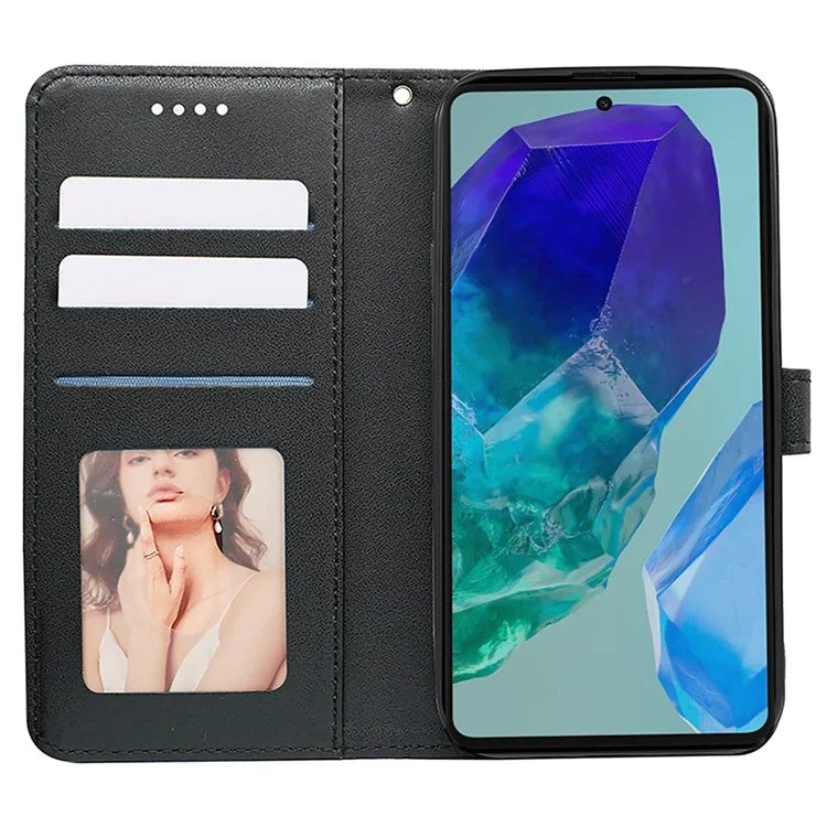 For Samsung Galaxy M55 5G / C55 5G / F55 5G Case Wallet Cubic Grid Leather Phone Cover