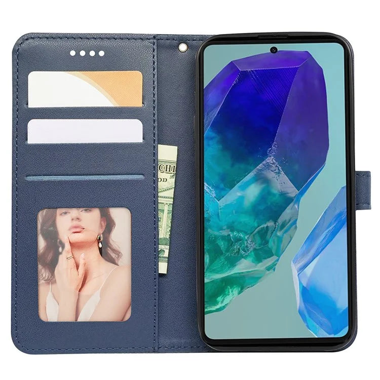 For Samsung Galaxy M55 5G / C55 5G / F55 5G Case Wallet Cubic Grid Leather Phone Cover