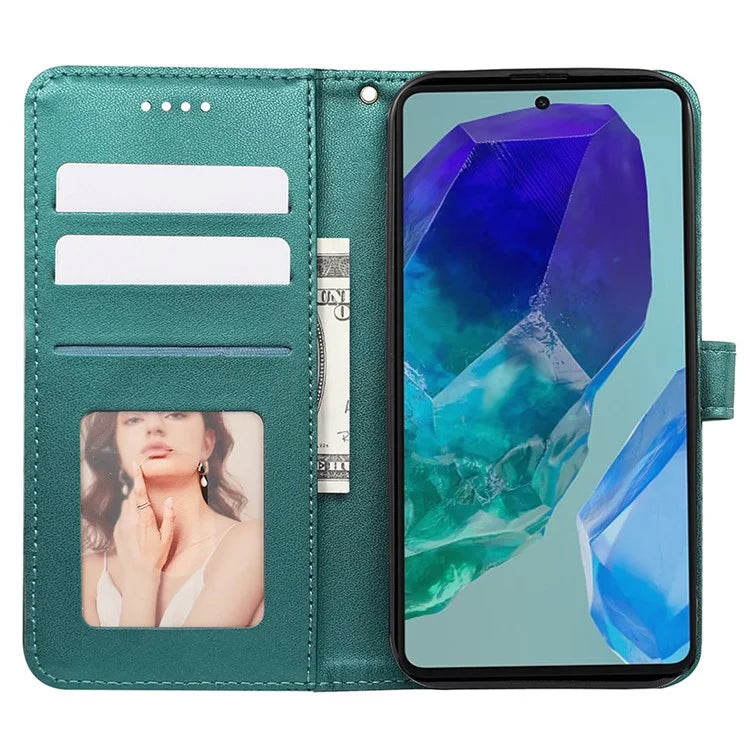 For Samsung Galaxy M55 5G / C55 5G / F55 5G Case Wallet Cubic Grid Leather Phone Cover