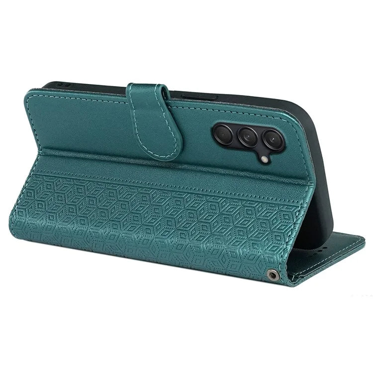 For Samsung Galaxy M55 5G / C55 5G / F55 5G Case Wallet Cubic Grid Leather Phone Cover