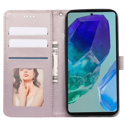 For Samsung Galaxy M55 5G / C55 5G / F55 5G Case Wallet Cubic Grid Leather Phone Cover