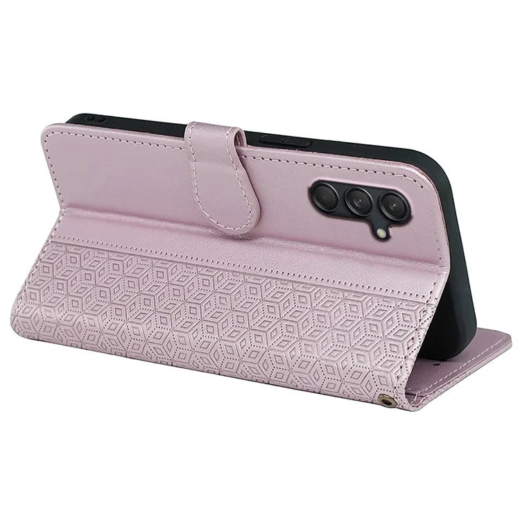 For Samsung Galaxy M55 5G / C55 5G / F55 5G Case Wallet Cubic Grid Leather Phone Cover