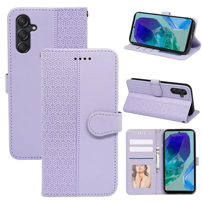 For Samsung Galaxy M55 5G / C55 5G / F55 5G Case Wallet Cubic Grid Leather Phone Cover