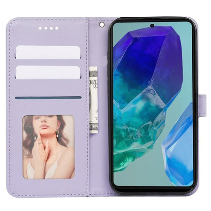 For Samsung Galaxy M55 5G / C55 5G / F55 5G Case Wallet Cubic Grid Leather Phone Cover