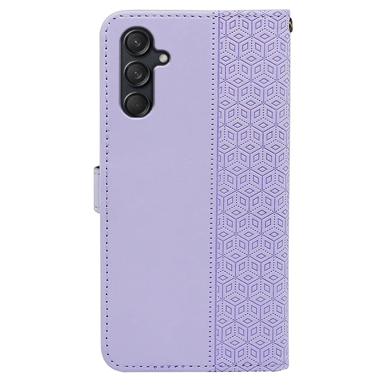 For Samsung Galaxy M55 5G / C55 5G / F55 5G Case Wallet Cubic Grid Leather Phone Cover