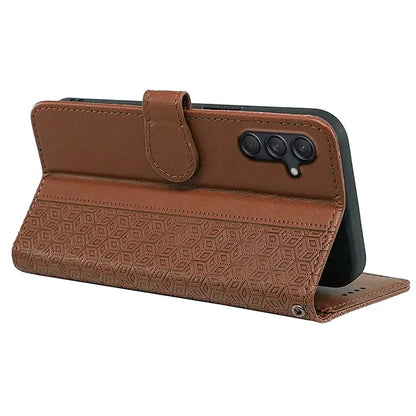 For Samsung Galaxy M55 5G / C55 5G / F55 5G Case Wallet Cubic Grid Leather Phone Cover