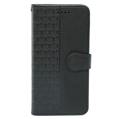 For Samsung Galaxy A15 4G / A15 5G Case Cubic Grid Imprinted Leather Flip Phone Cover