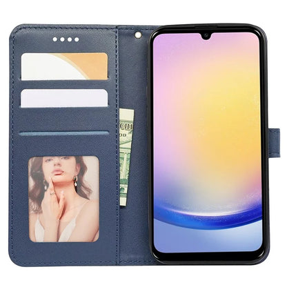 For Samsung Galaxy A15 4G / A15 5G Case Cubic Grid Imprinted Leather Flip Phone Cover