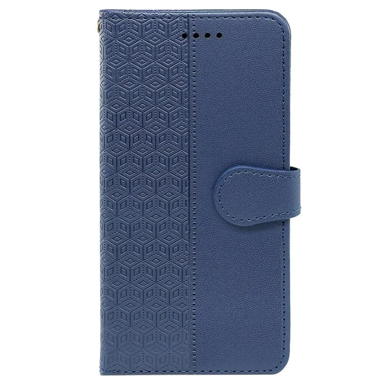 For Samsung Galaxy A15 4G / A15 5G Case Cubic Grid Imprinted Leather Flip Phone Cover