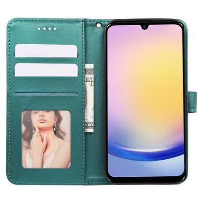 For Samsung Galaxy A15 4G / A15 5G Case Cubic Grid Imprinted Leather Flip Phone Cover