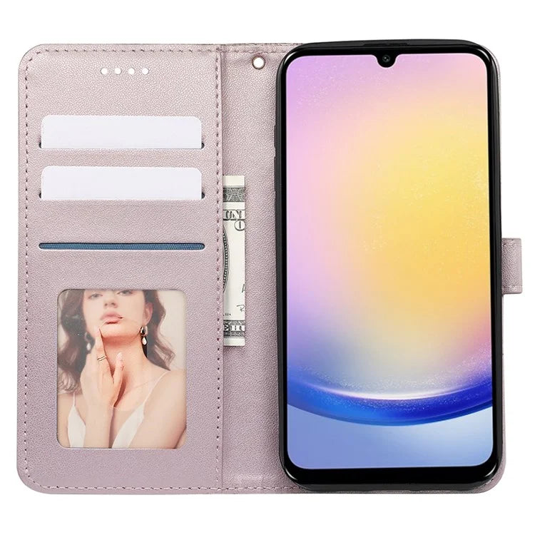 For Samsung Galaxy A15 4G / A15 5G Case Cubic Grid Imprinted Leather Flip Phone Cover