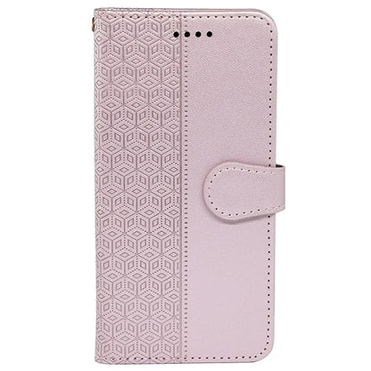 For Samsung Galaxy A15 4G / A15 5G Case Cubic Grid Imprinted Leather Flip Phone Cover