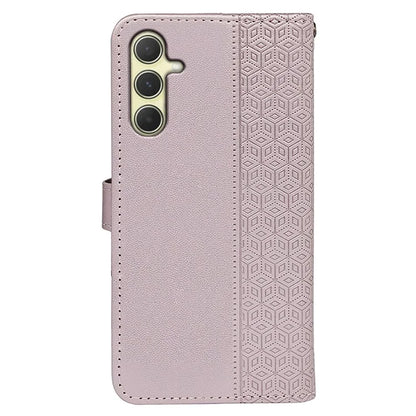 For Samsung Galaxy A15 4G / A15 5G Case Cubic Grid Imprinted Leather Flip Phone Cover