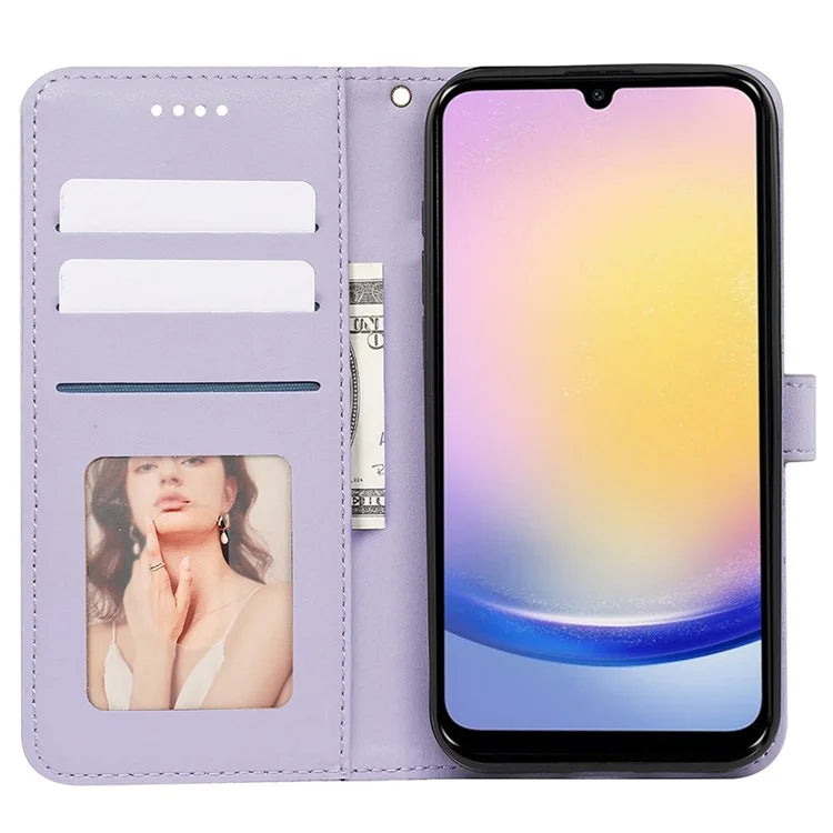 For Samsung Galaxy A15 4G / A15 5G Case Cubic Grid Imprinted Leather Flip Phone Cover