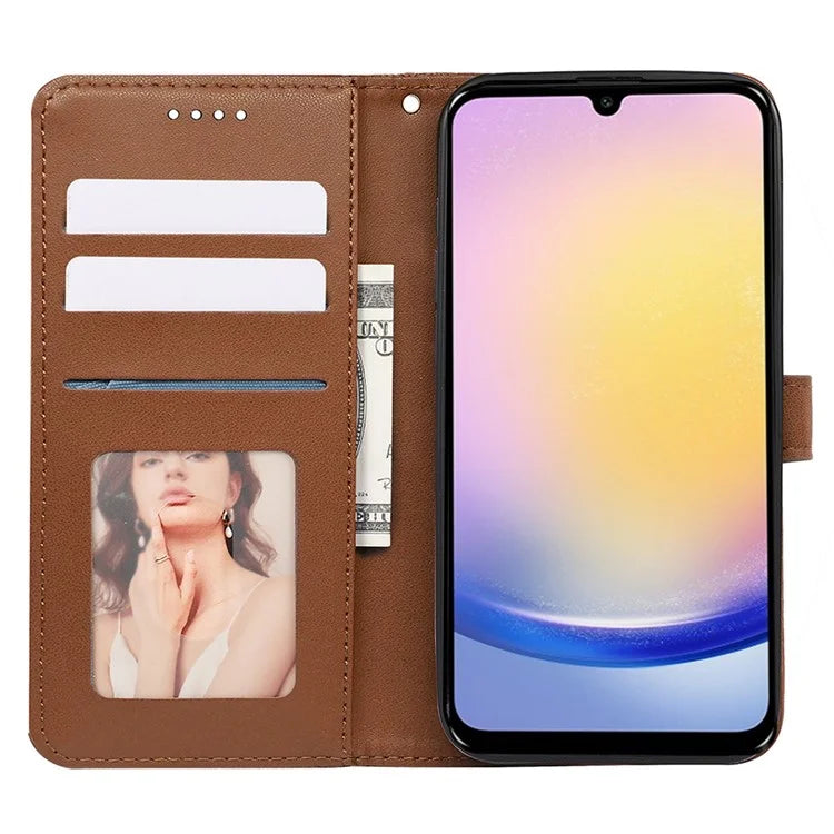 For Samsung Galaxy A15 4G / A15 5G Case Cubic Grid Imprinted Leather Flip Phone Cover