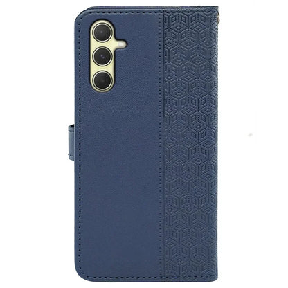 For Samsung Galaxy A55 5G Case Cubic Grid Imprint PU Leather Wallet Phone Cover