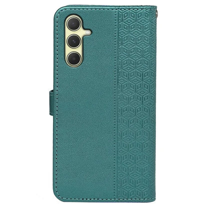 For Samsung Galaxy A55 5G Case Cubic Grid Imprint PU Leather Wallet Phone Cover