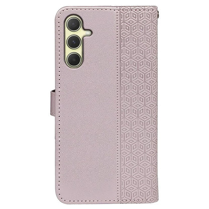 For Samsung Galaxy A55 5G Case Cubic Grid Imprint PU Leather Wallet Phone Cover