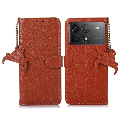 For Xiaomi Poco F6 Pro 5G / Redmi K70 5G / K70 Pro 5G Case RFID Blocking Genuine Cow Leather Phone Cover