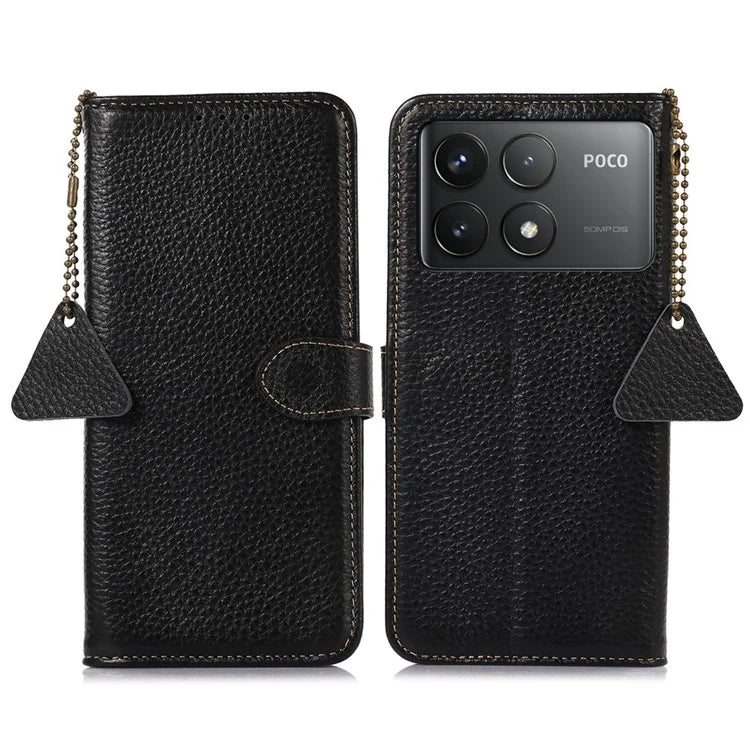 For Xiaomi Poco F6 Pro 5G / Redmi K70 5G / K70 Pro 5G Case RFID Blocking Genuine Cow Leather Phone Cover