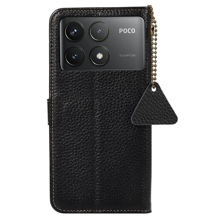 For Xiaomi Poco F6 Pro 5G / Redmi K70 5G / K70 Pro 5G Case RFID Blocking Genuine Cow Leather Phone Cover