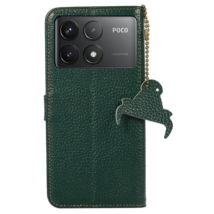 For Xiaomi Poco F6 Pro 5G / Redmi K70 5G / K70 Pro 5G Case RFID Blocking Genuine Cow Leather Phone Cover