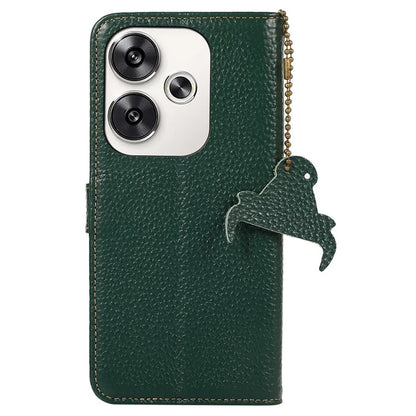 For Xiaomi Poco F6 5G / Redmi Turbo 3 5G Wallet Phone Case RFID Blocking Genuine Cow Leather Cover