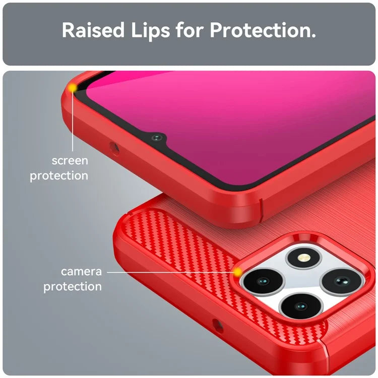 For T-Mobile REVVL 7 Case Carbon Fiber Texture Soft TPU Mobile Phone Cover
