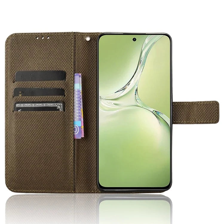 For Oppo K12x 5G / OnePlus Nord CE4 Lite 5G Case Diamond Texture Leather Phone Cover
