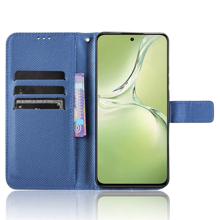 For Oppo K12x 5G / OnePlus Nord CE4 Lite 5G Case Diamond Texture Leather Phone Cover