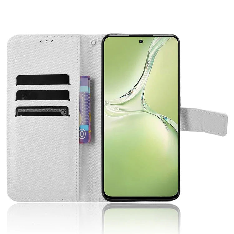 For Oppo K12x 5G / OnePlus Nord CE4 Lite 5G Case Diamond Texture Leather Phone Cover