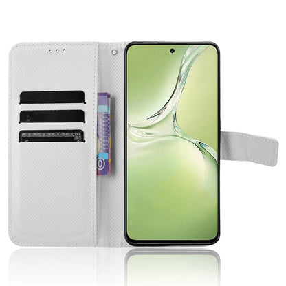 For Oppo K12x 5G / OnePlus Nord CE4 Lite 5G Case Diamond Texture Leather Phone Cover
