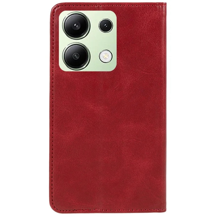 For Xiaomi Redmi Note 13 4G Case Calf Texture Phone Leather Cover Wallet