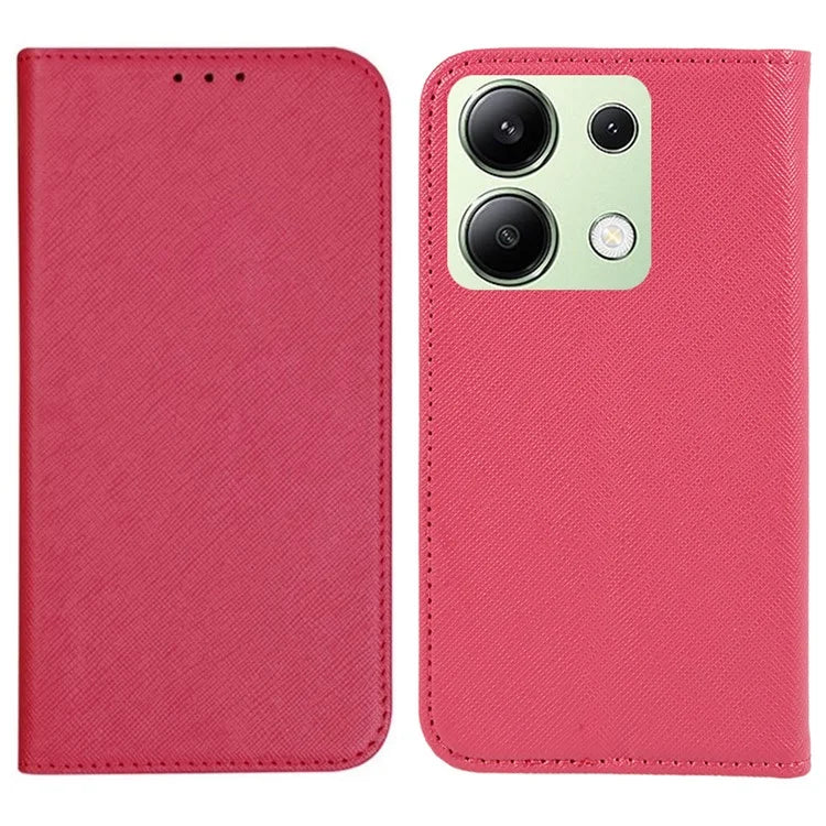 For Xiaomi Redmi Note 13 4G Wallet Case Cross Texture Leather Flip Phone Cover