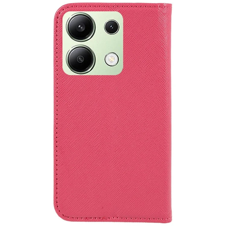 For Xiaomi Redmi Note 13 4G Wallet Case Cross Texture Leather Flip Phone Cover