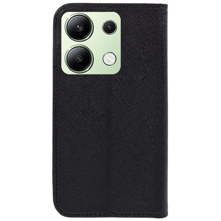 For Xiaomi Redmi Note 13 4G Wallet Case Cross Texture Leather Flip Phone Cover