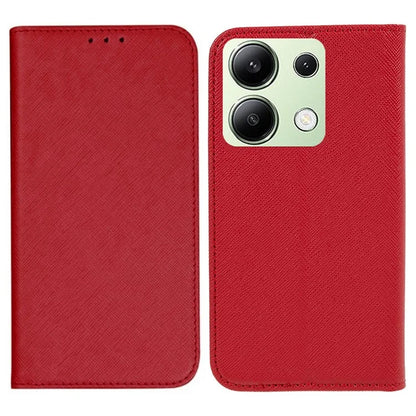 For Xiaomi Redmi Note 13 4G Wallet Case Cross Texture Leather Flip Phone Cover