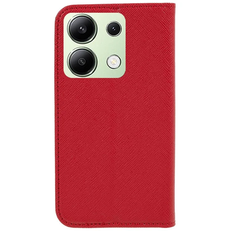 For Xiaomi Redmi Note 13 4G Wallet Case Cross Texture Leather Flip Phone Cover
