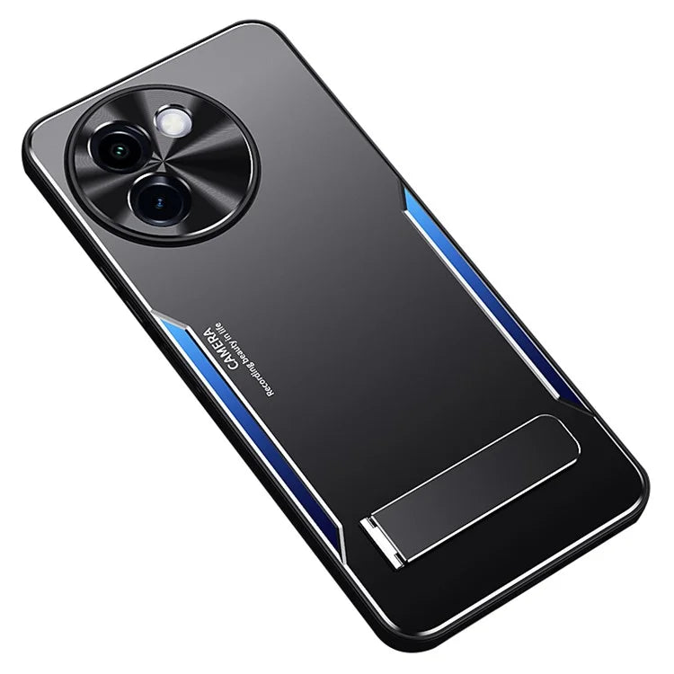For vivo Y200i 5G Case Aluminum Alloy + TPU Shockproof Phone Cover with Kickstand