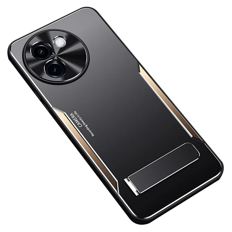 For vivo Y200i 5G Case Aluminum Alloy + TPU Shockproof Phone Cover with Kickstand