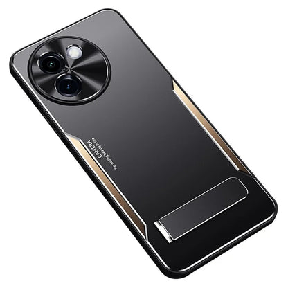 For vivo Y200i 5G Case Aluminum Alloy + TPU Shockproof Phone Cover with Kickstand