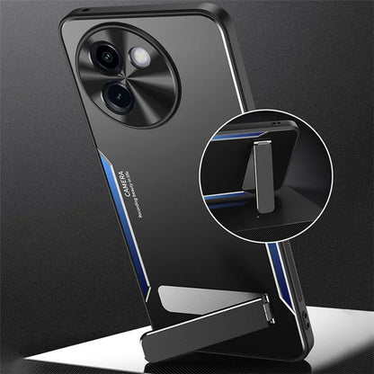 For vivo Y200i 5G Case Aluminum Alloy + TPU Shockproof Phone Cover with Kickstand